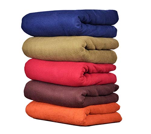 MAMRAJ Stylish Polar Fleece Single Bed Super Soft Micro Fleece Blanket - 58x88 Inch || Skin Friendly || Multicolour || Set of 10 || (Plain)