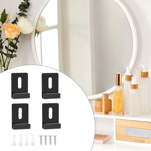 ATORSE® 4x Metal Mirror Clips Wide Channel Brackets Mirror Clamps for Tile Billboard