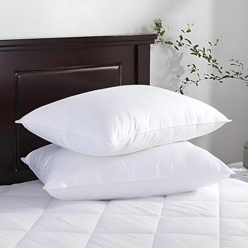 Sleppwell Microfiber Soft White Pillows | Pillows for Sleeping White - Set of 2 (Size - 16x24 Inches Or 40x60 cm) (Pack of 2 | White Pillows Microfiber)