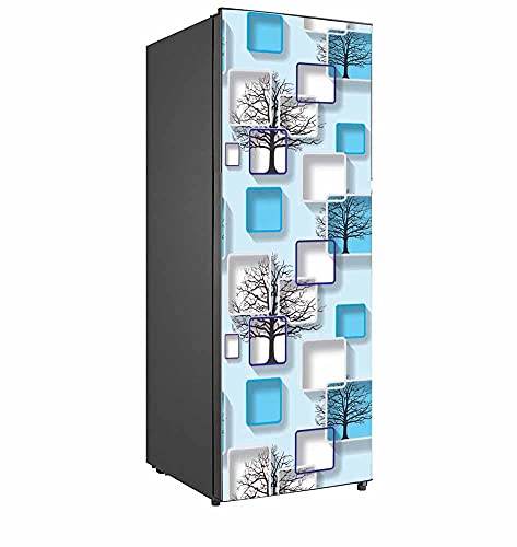 British Terminal® 3D Frames and Trees Fridge Sticker Skin Fully Waterproof Vinyl Sticker || (60 cm X 160 cm) btfrs2123