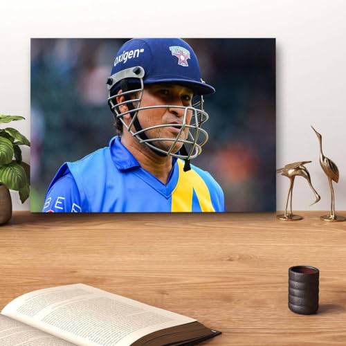 GADGETS WRAP Canvas Gallery Wrap Framed for Home Office Studio Living Room Decoration (14x11inch) - Sachin Tendulkar Indian Cricketer