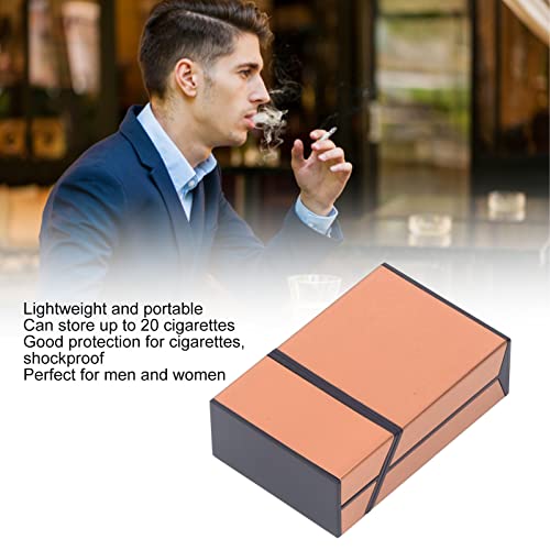 Cigarette Case, Aluminum Alloy Magnetic Cigarette Case Multipurpose 20 Capacity Home (Gold)