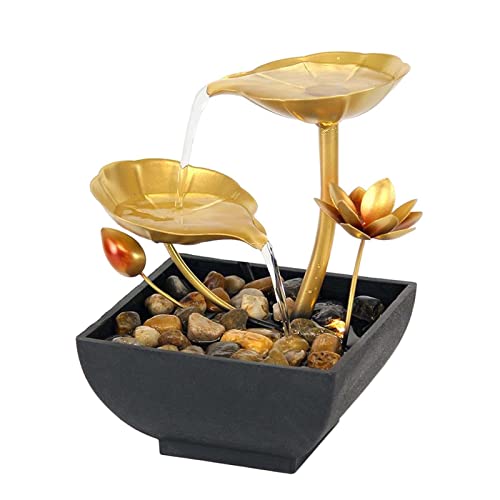 CALANDIS® 2 Tiers Tabletop Fountain Tabletop Waterfall Cascading for Office Decoration Flower'