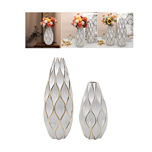 BNF White Ceramic Vases Centerpieces Flower Vases for Office Dining Room Wedding L