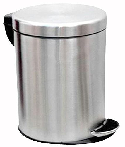 Tulsi King Traders Stainless Steel Plain Dustbin/Pedal Garbage Bin with Plastic Bucket (20 L)