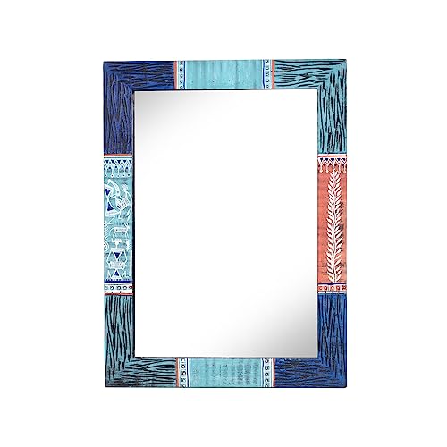 AAKRITI ART CREATIONS Cultural Reflections Wooden Mirror