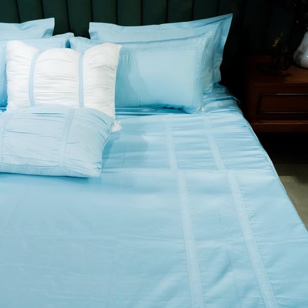 Aetherea Cotton Bedsheet | Opulent Edge | King 274.32 x 274.32 cm |400 TC