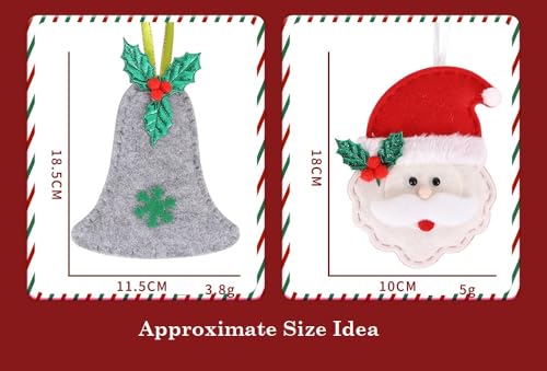 Moira 8pcs Merry Christmas 16 X 8 cm Tree Snowman Toy Doll Christmas Hanging Decorations for Home Office