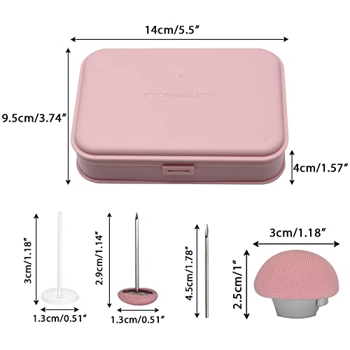 SINGARO Quilt Fixing Clips,16 Pcs Duvet Cover Clips,Mushroom Round Fixing Clips with Buttons,Bedroom Duvet Fixing Holder Quilt Cover Pins with Box (Pink)