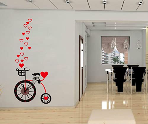 Decorative loveing Hearts Cute Children bycycle for Kids Room Wall Sticker for Home Decorative (PVC Vinyl Multicolour)