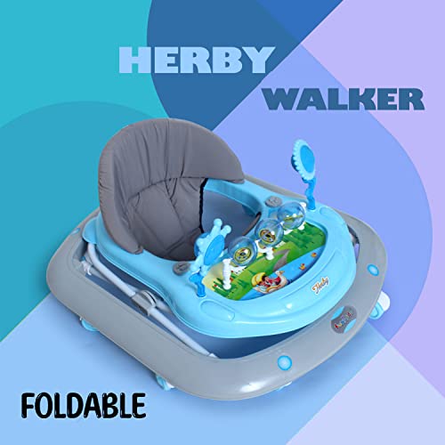 Funride Baby Walker 9 Months + Herby Foldable Activity Walker with Adjustable Height for Boys and Girls