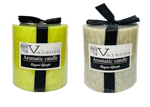 The Decor Affair Luxurious Scented Pillar Candle Set of 4 (3x3 Inches) - Perfect for Home Decor, Aromatherapy, and Relaxation - Long-Lasting Fragrance & Elegant Design