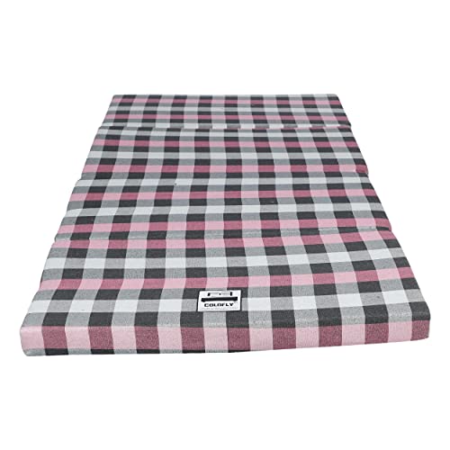 COLOFLY Dual Comfort Reversible | Foldable UHD Foam | Single Bed Mattress | 4 Fold Multi Pink | (72x35x3)