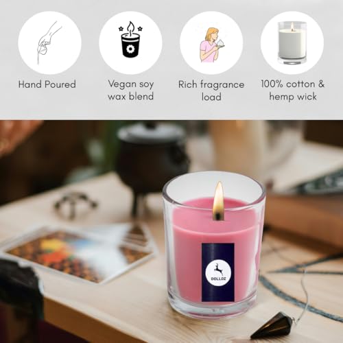 Dolloz Scented Candles for Home Decor, Candles for Gifting, Wedding, Bedroom & Aromatherapy (Rose, Set of 12)