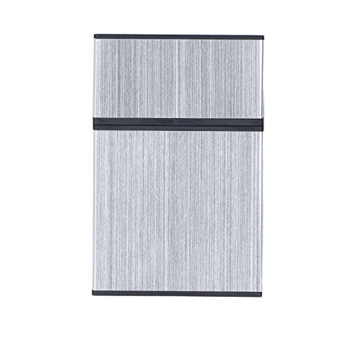 Cigarette Case, Aluminum Alloy Magnetic Cigarette Case Multipurpose 20 Capacity Home (Silver)