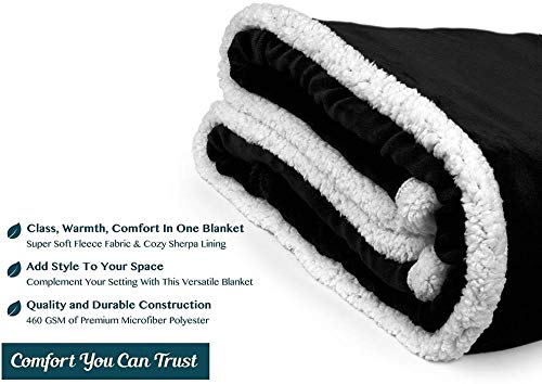 Fluffy's Fleece 250 TC Reversible Throw Blanket (Black_King)