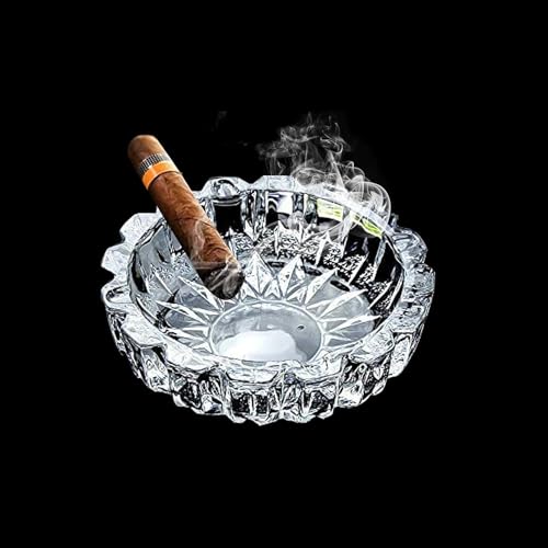 Evooka Glass Ashtray, Round Glass Ash Tray, Ash Trays for Smoking for Home, Ashtray for Cigarette Stylish, Ashtray for Home, Car Ashtray