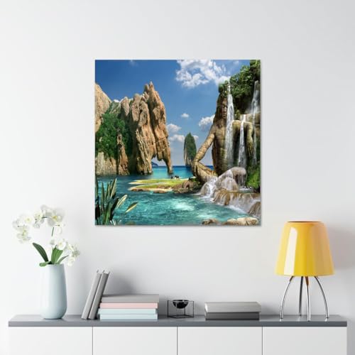 GADGETS WRAP Canvas Gallery Wrap Framed for Home Office Studio Living Room Decoration (17x17inch) - Paradise (2)