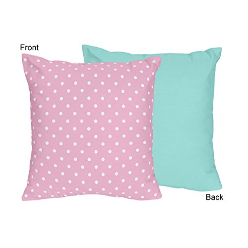 Skylar Luxury Turquoise Blue, Pink Polka Dot and Gray Damask 4 Piece Girls Twin Bedding Set