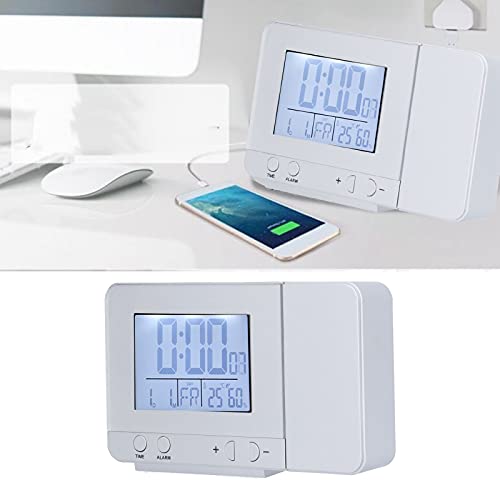 Digital Clock Large Display, 180 Degree Free Rotation Office Desk Decor for Bedroom for Household(Silver)