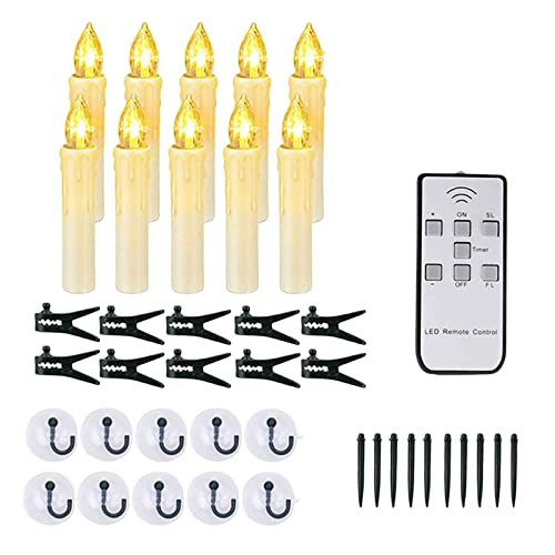 SAZ DEKOR 10 Pieces LED Candles Battery Operated Candle Lights for Window Ground Party