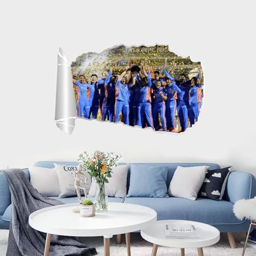 GADGETS WRAP Printed Wall Decal Sticker Scratched Paper Style Wall Decal (90cm x 50cm) - Women IPL 2024 Cricket World Cup 53