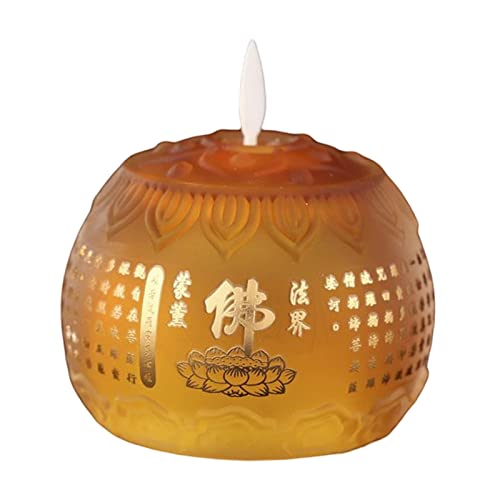 SAZ DEKOR LED Tea Lights Candle Flickering Mantle Battery Powered Lotus Flower Lamp Yellow