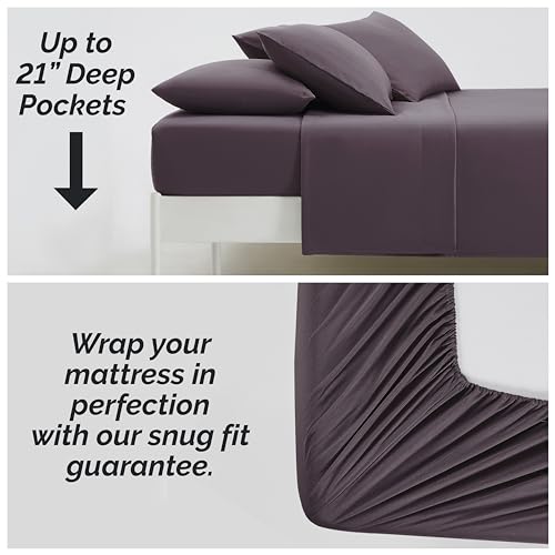 King, Purple : Southshore Fine Linens - 6 Piece - 21 Inch - Extra Deep Pocket Sheet Set (King, Purple)