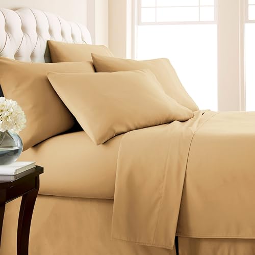 Twin, Gold : Southshore Fine Linens - 6 Piece - 21 Inch - Extra Deep Pocket Sheet Set (Twin, Gold)