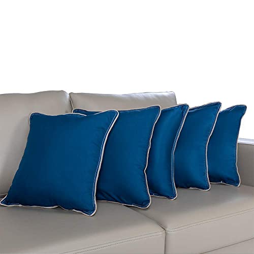 Wakefit Cushions, Cushions for Sofa, Cushion, Cushion Pillow, Cushion 16 inch x 16 inch, Hollow Fiber Sofa Cushions Set of 5, (Colour - Dark Teal)