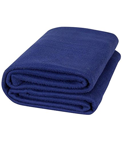 GOYAL'S ® Double Polar Fleece Plain AC Blanket - Blue