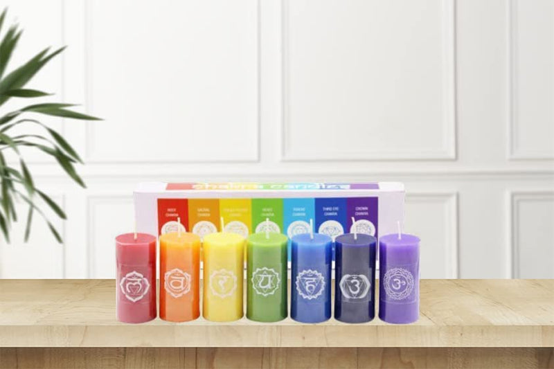 7 Chakra Candle Set | Candles for Aromatherapy, Meditation,Spa | Scented Candles for Gifting & Decoration