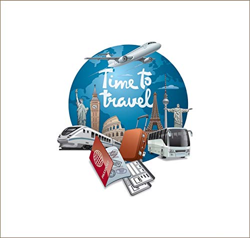 DivineDesigns™ Time to Travel Vinyl Wall Sticker for Living Room, Bedroom,Office, Kids Room Decorations Pack of 1 (20X22) Inch