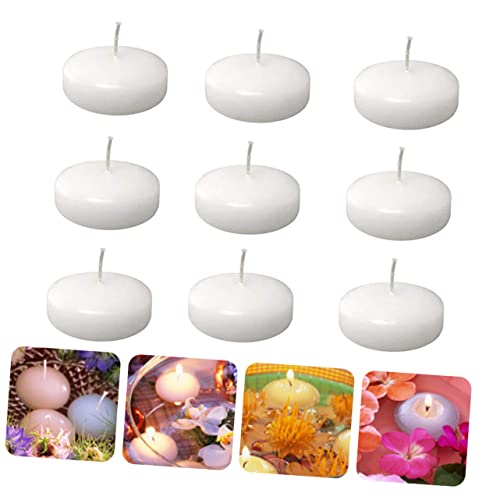 ABOOFAN 24pcs Smokeless Floating Candle Water Candles Paraffin Wax Candles Wedding Candle Candles for Wedding Disc Candles Floating Candle for Wedding Romantic Floating Candle Mini Candle