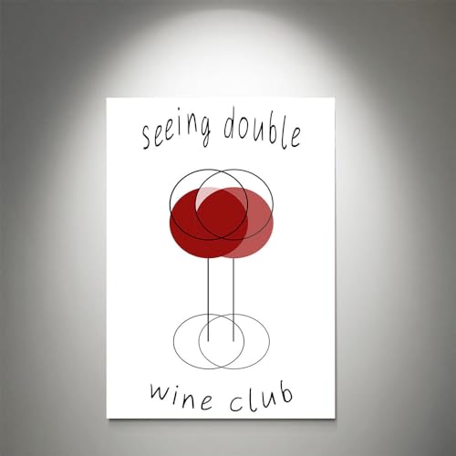 GADGETS WRAP Canvas Gallery Wrap Framed for Home Office Studio Living Room Decoration (9x11inch) - Seeing Double Wine Club Poster