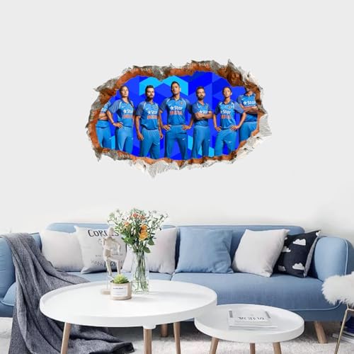 GADGETS WRAP Printed Wall Decal Sticker Broken Smashed Bricks Wall Style Decal (81cm x 55cm) - Women IPL 2024 Cricket World Cup 51