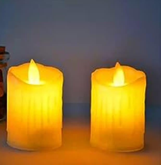 Vishnu Spares Large LED Candles with Moving Wick Timer Flickering Flame, Battery Operated Electric Candles with 6H Timer for Christmas Halloween Home Party Decoration-Pack of 12