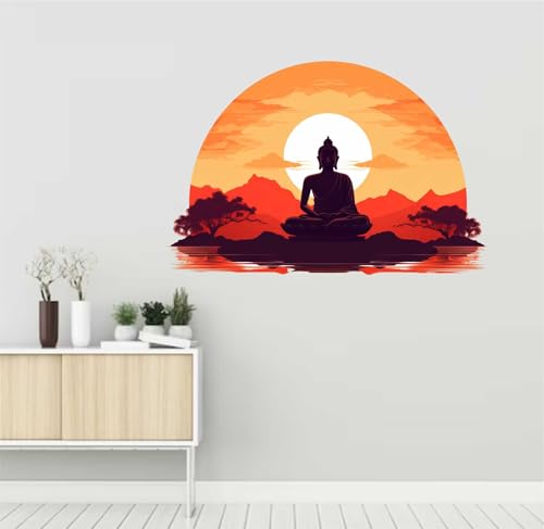 Wall Attraction™ Buddha and Sunset Wall Stickers & Murals Size - 58x40cm MD164_S