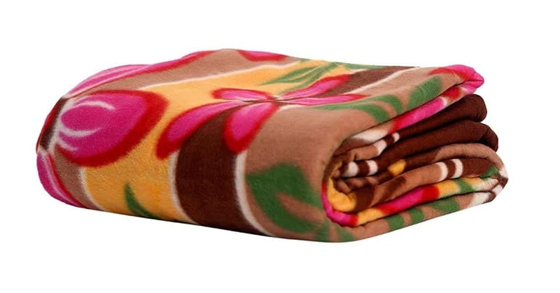 Fleece Printed 250 TC Polyester Single Bed Blanket (Multicolour) by Quality Product Hub