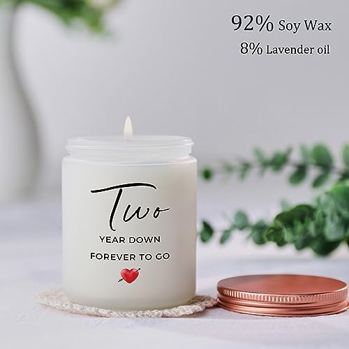 2 Years, 2th, 2st, Two Years, Second Anniversary Candles Gifts for Him Her Couple- Best Happy 2nd Wedding Cotton Anniversary Girlfriend Boyfriend Wife Husband Gifts