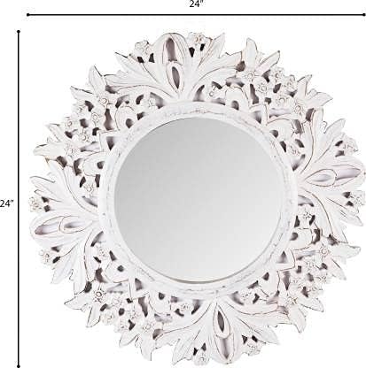 VAS Collection Home Wall Mirror, Wood Carving Mirror Frame for Living Room and Bedroom