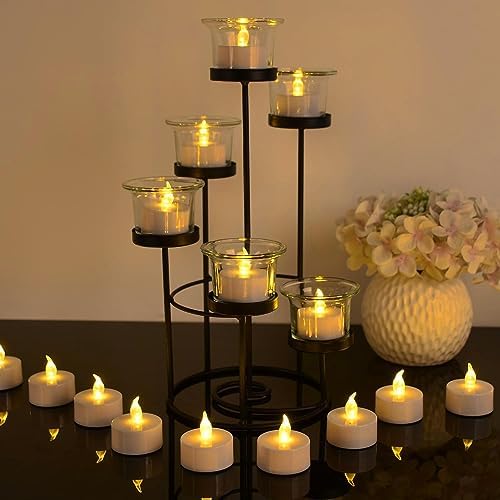 SHASHIKIRAN Led Tea Light Candles (Pack of 24) for Diwali Pooja & Christmas Decorations | Battery-Operated Flameless and Smokeless Decorative Lightings (Pack of 24)