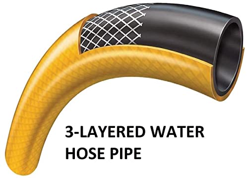 ANNA AGRO (Size : 3/4, (0.75) Inch, Length : 30 Meters, Green) 3 Layered Heavy Duty Braided Water Hose Pipe for Watering Easy to Connect, Garden, Car Wash, Floor Clean, Pet Bath, Yard.