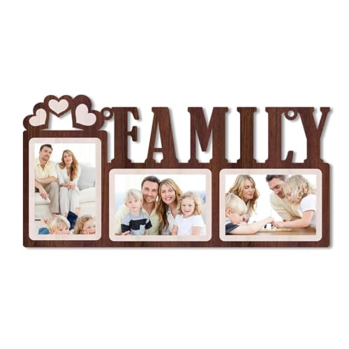 MUSHA Family Your Images & Names Customized Wall Collage Photo Frame | Personalized With Pictures and Texts | Best Gift for Wife, Friend, Mom and Dad (16x8 inch)