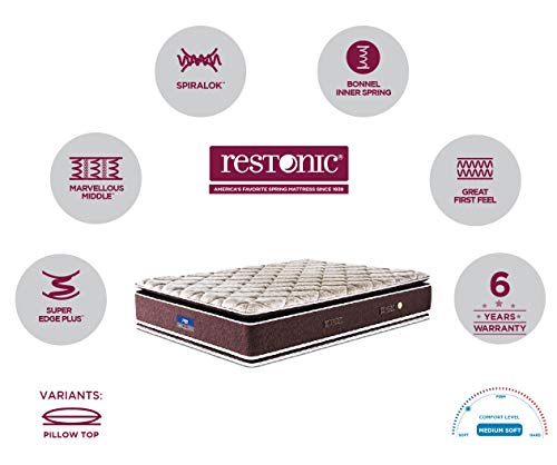 peps Restonic 6-inch Single Size Spring Mattress (Beige, 78x42x06)