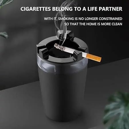 GNOLY Windproof Cigarette Ashtray with Water Tank Portable Detachable Vehicle Ashtray Car Cigarette Ashtray with Lid (1Pcs)