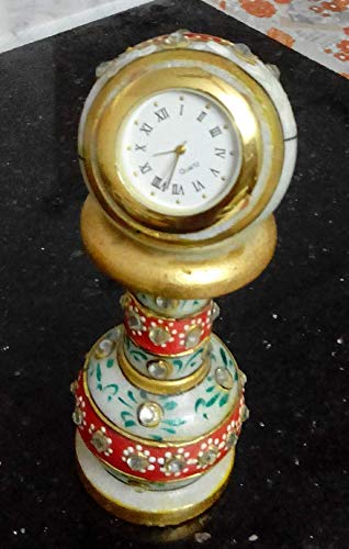 RM Marble Pillar Table Clock for Home Rameshwaram Marble®