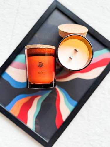 Batti & Co. Immortal Oudh Candle | 100% Vegan & Organic | Luxury Aroma | Handcrafted | Soy & Coconut Blend | Aromatherapy | Burning Time Upto 27 Hours (130g)