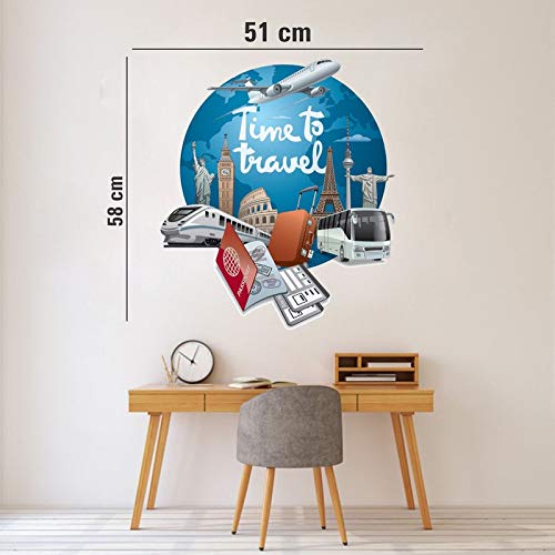 DivineDesigns™ Time to Travel Vinyl Wall Sticker for Living Room, Bedroom,Office, Kids Room Decorations Pack of 1 (20X22) Inch