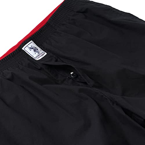 U.S. Polo Assn. Mens Pure Cotton Brushed Elastic I108 Boxers - Pack Of 1 (BLACK L)